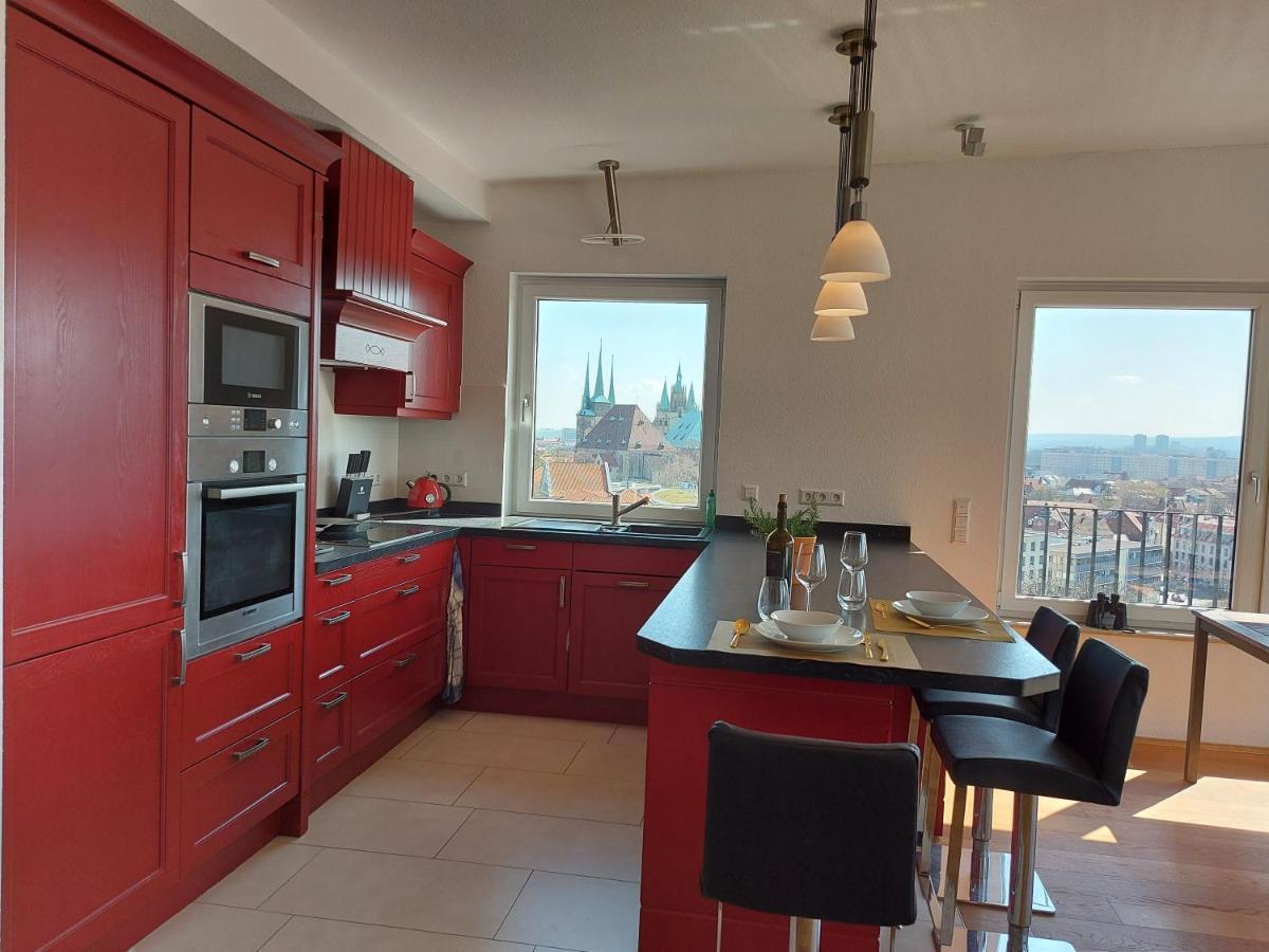 At The Top - Penthouse Ueber Den Daechern Der Stadt Erfurt Exterior foto